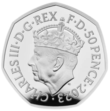 2023 50p Silver Coronation of King Charles III Proof Piedfort Coin Boxed
