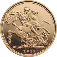 2013 Proof Gold Sovereign Coin Elizabeth II Fourth Head