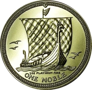 1oz Platinum, Isle of Man, One Noble