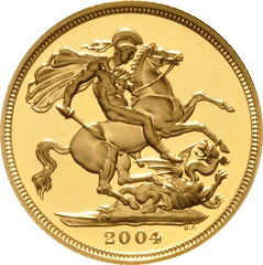 2004 Proof Gold Sovereign Coin Elizabeth II Fourth Head