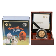 2019 Wallace and Gromit Fifty Pence Proof Gold Coin Boxed