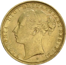 1882 Gold Sovereign - Victoria Young Head - S