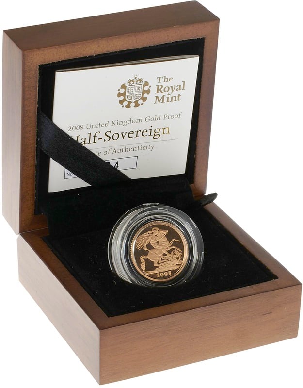 Gold Proof 2008 Half Sovereign Boxed