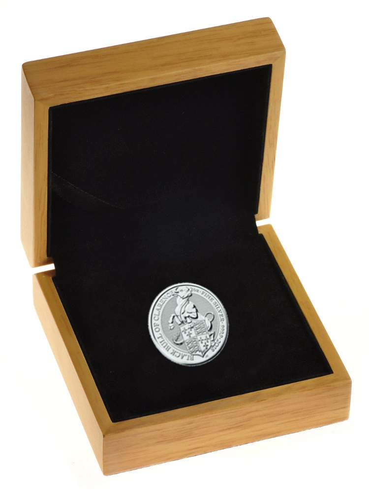 Boxed 2oz Silver Coin, Black Bull of Clarence - Queen's Beast 2018