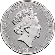 2021 1oz Platinum White Lion of Mortimer - Queen's Beast Coin
