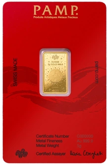 5g Gold Bar 2025 Year of the Snake PAMP