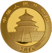 2016 3 gram Gold Chinese Panda Coin