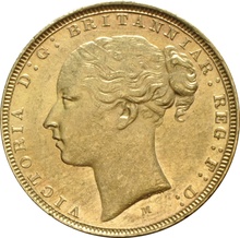 1881 Gold Sovereign - Victoria Young Head - M