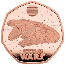 2024 Proof 50p Star Wars Gold Coin Millennium Falcon Boxed