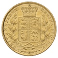 1864 Gold Sovereign - Victoria Young Head Shield Back- London