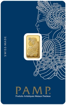 2.5g Gold Bar PAMP Lady Fortuna Minted