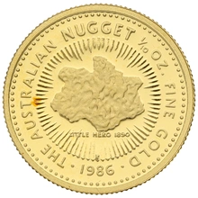 1986 Proof Tenth Ounce Gold Australian Nugget