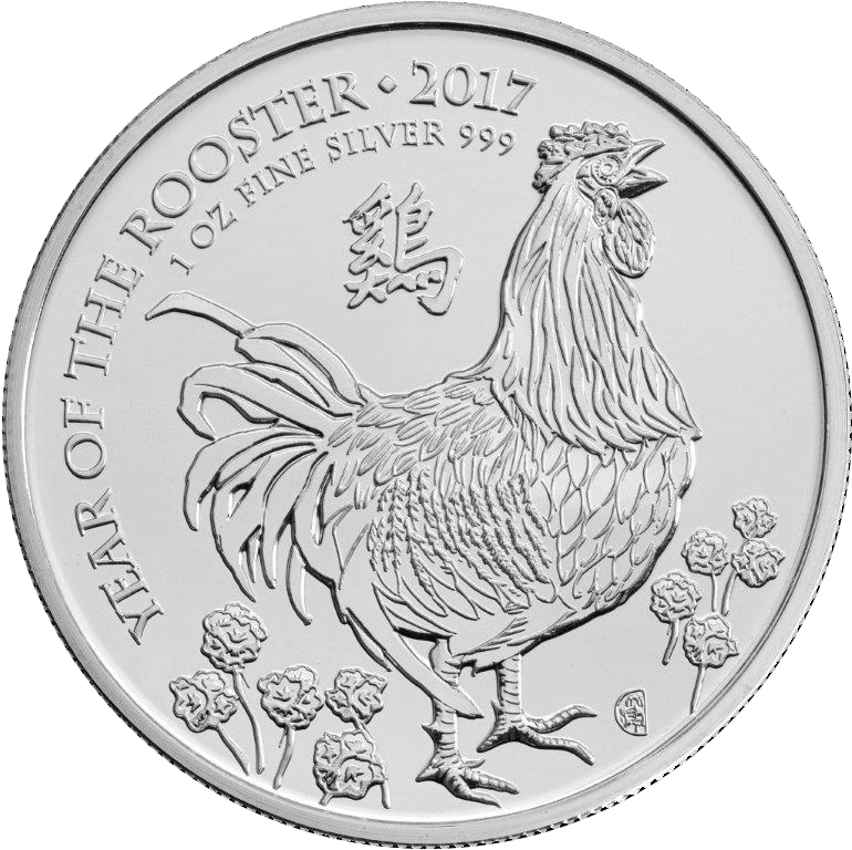 2017 Year of the Rooster Silver Coin 1oz Royal Mint Lunar Series