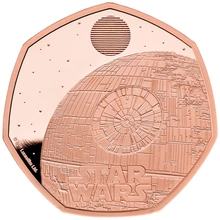 2024 50p Star Wars Death Star Proof Gold Coin Boxed