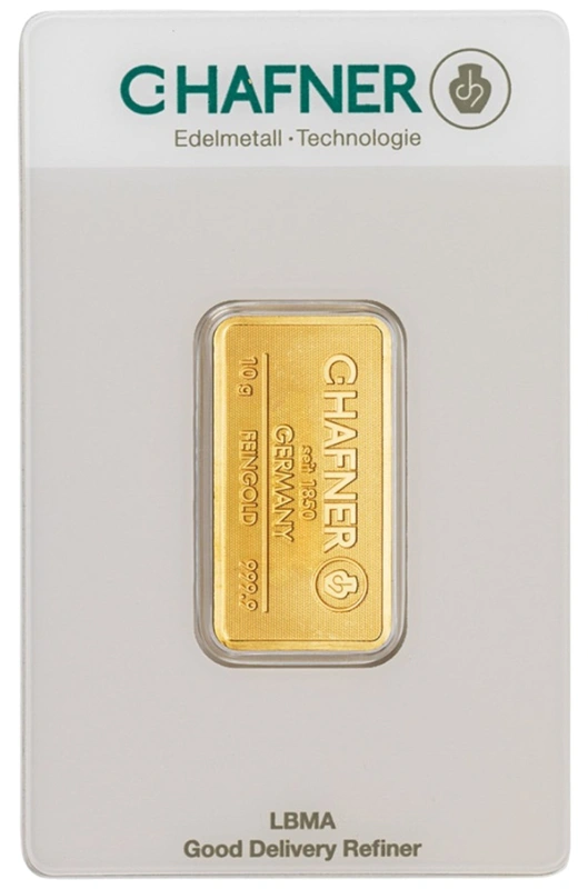 C. Hafner 10g Gold Minted Bar