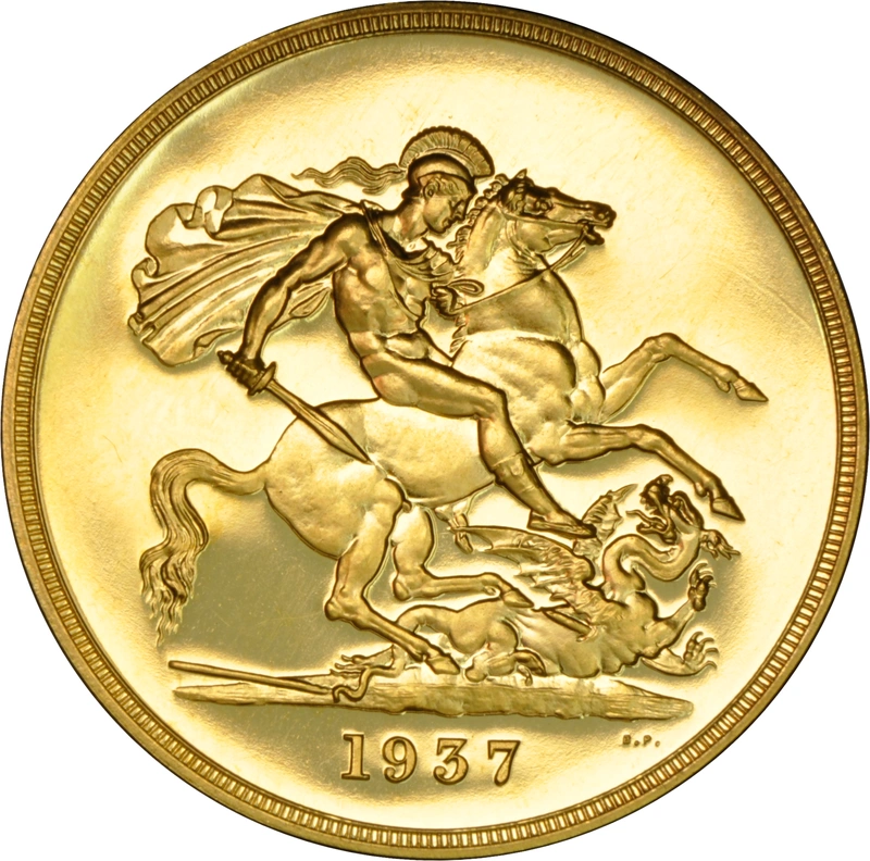 1937 - George VI Gold Proof Five Pound £5 Gold Coin NGC PF63 Cameo