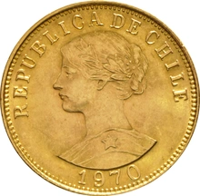Chilean 50 Pesos Gold Coin 1926-1973
