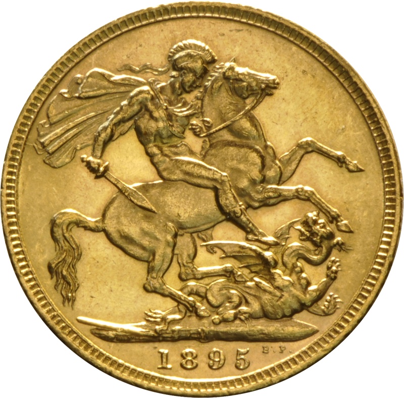 1895 Gold Sovereign - Victoria Old Head - M