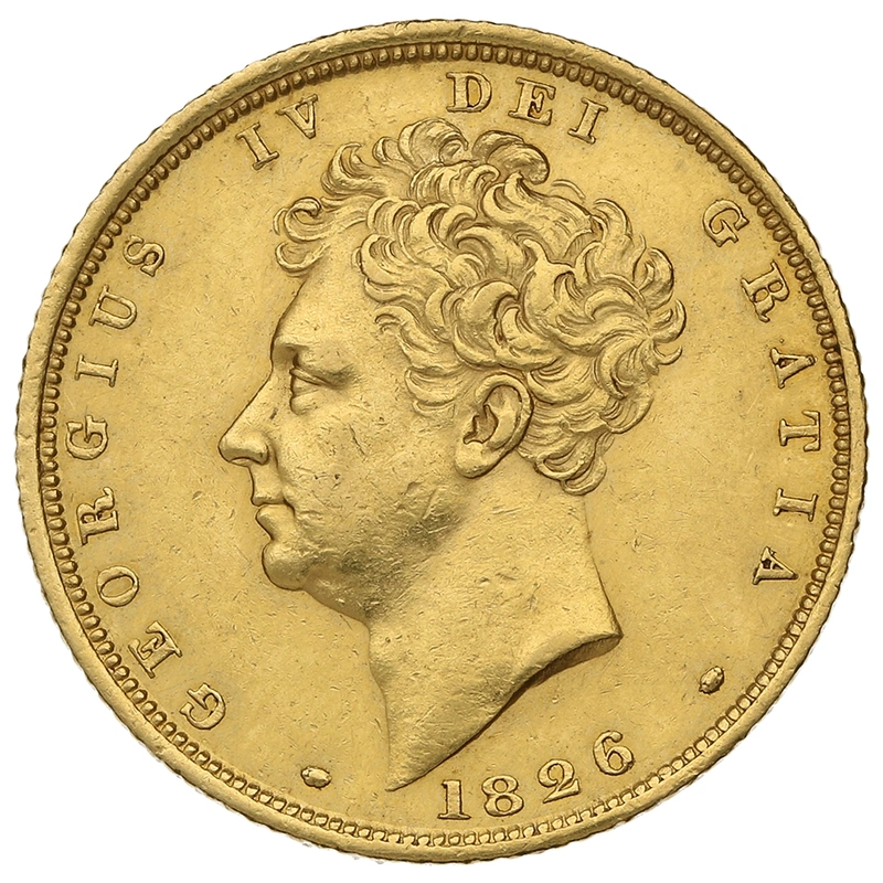 1826 Gold Sovereign Coin George IV Bare Head