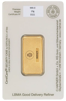 10g Gold Bar C. Hafner Minted