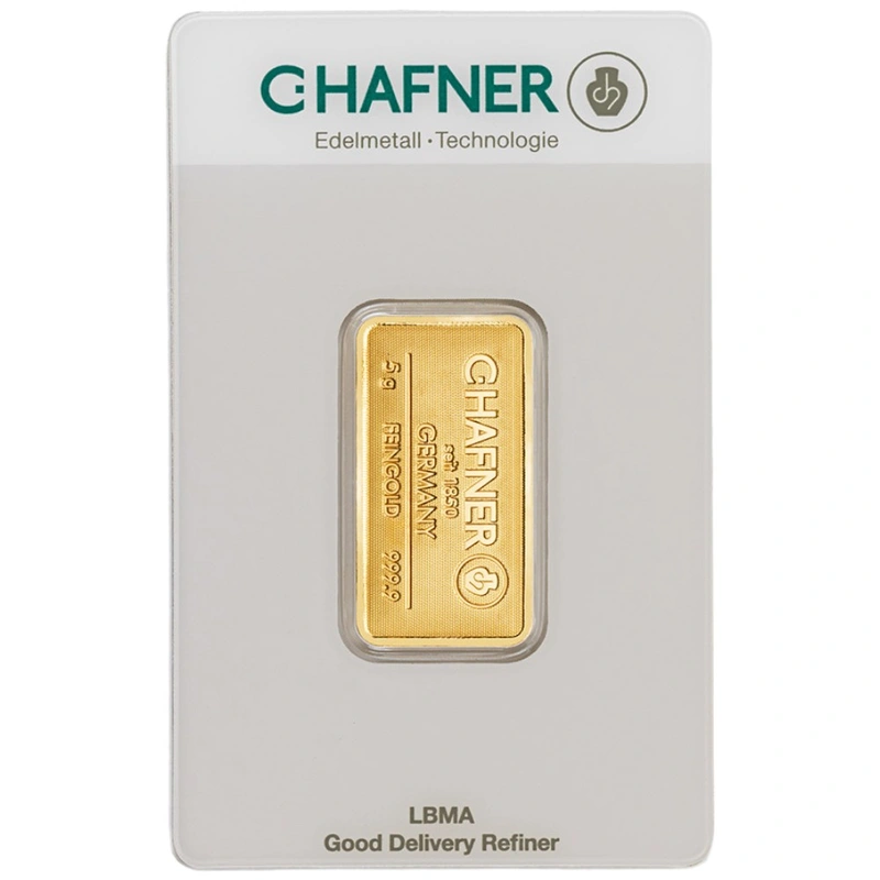 5g Gold Bar C. Hafner Minted