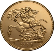 1999 £5 Gold Coin (Quintuple Sovereign) - no Box or cert