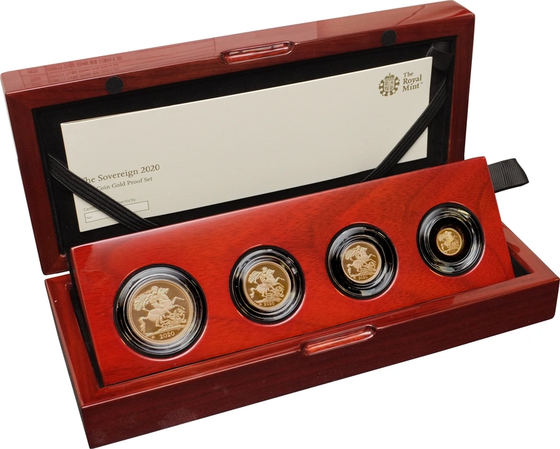 2020 Gold Proof Sovereign Four Coin Set (smaller) Boxed
