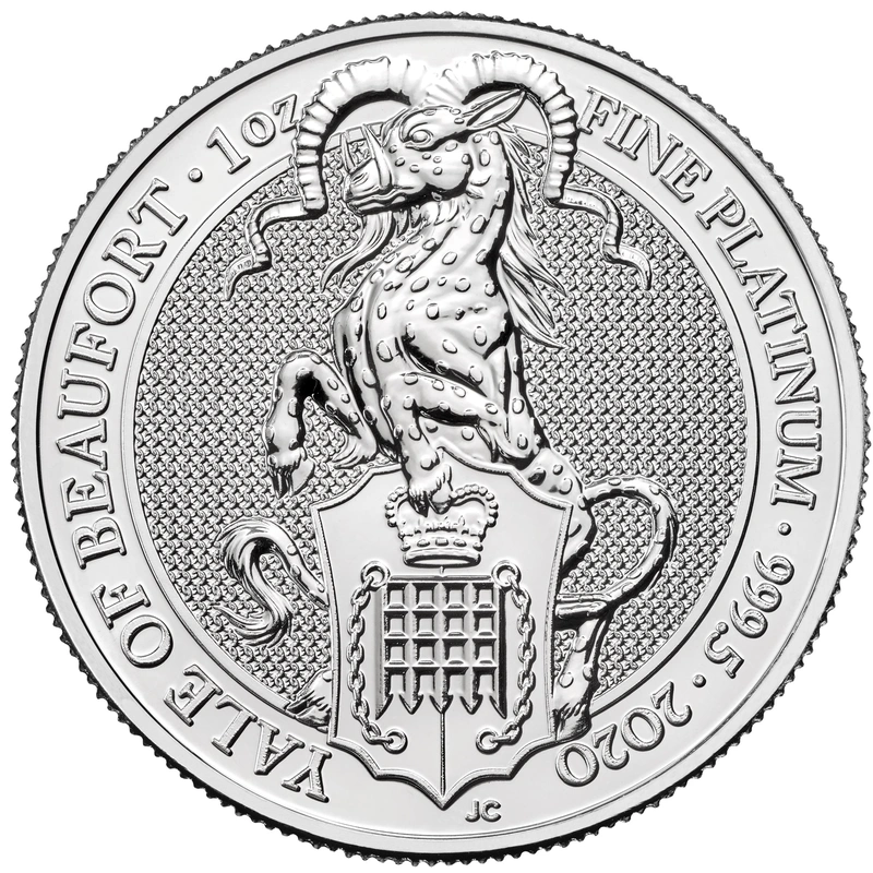 1oz Platinum Coin, The Yale Of Beaufort - Queen's Beast 2019