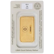 C. Hafner 20 Gram Gold Minted Bar