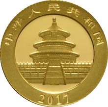 2017 3 gram Gold Chinese Panda Coin