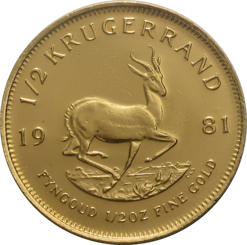 1981 Half Ounce Krugerrand Gold Coin