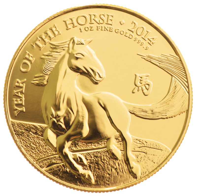2014 Royal Mint 1oz Year of the Horse Gold Coin