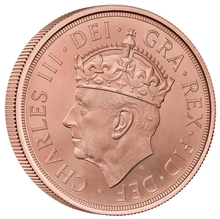 2023 Gold £5 Coin Quintuple Sovereign King Charles III Coronation Brilliant Uncirculated Boxed