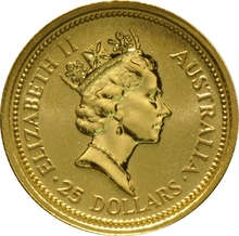 1991 Quarter Ounce Gold Australian Nugget