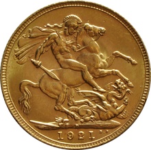 1921 Gold Sovereign - King George V - P