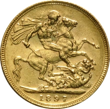 1897 Gold Sovereign - Victoria Old Head - S