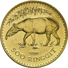 Malaysian 1976 500 Ringgit Tapir Gold Coin