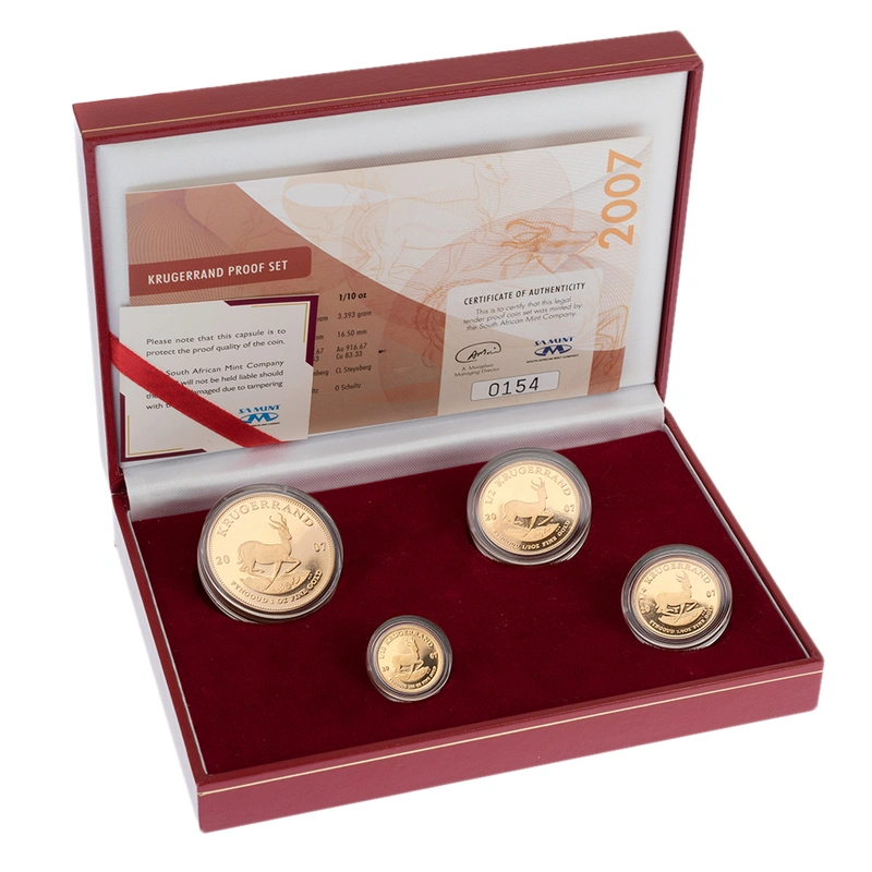 Krugerrand 2007 4-Coin Gold proof Set Boxed