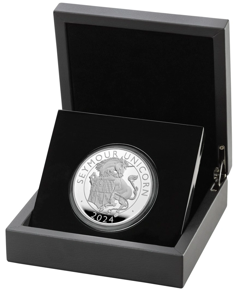 2024 Seymour Unicorn Silver Coin Tudor Beasts 5oz Proof Boxed