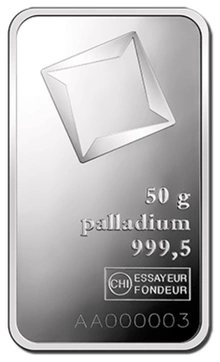 50g Palladium Bar Valcambi
