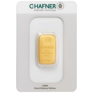 C. Hafner 250 Gram Gold Cast Bar