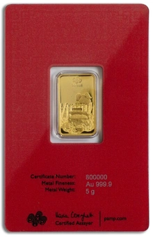 PAMP Year of the Pig 5g Gold Bar
