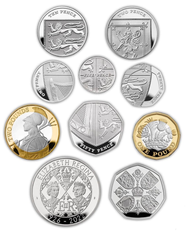Her Majesty Queen Elizabeth II 2022 Silver Proof Memorial Definitive Coin Set