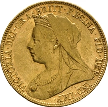 1897 Gold Sovereign Coin Queen Victoria Old Head Melbourne