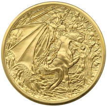 2010 The Royal Mint St George and the Dragon Masterpiece 10oz Gold Medal Boxed
