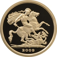 2009 Proof £5 Gold Coin (Quintuple Sovereign) - no Box or cert