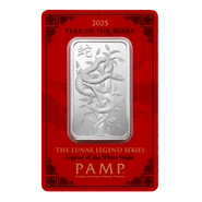 1oz Silver Bar 2025 Year of the Snake PAMP