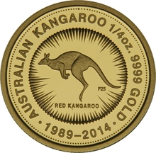 2014 1/4oz Australian Kangaroo Gold Nugget Coin Boxed
