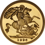 1996 Gold Half Sovereign Elizabeth II third Head - Proof no box