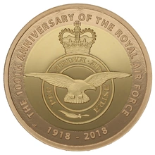 2018 £2 Two Pound Proof Gold Coin RAF Centenary Badge Boxed